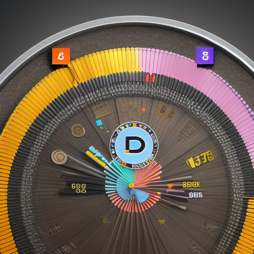 Ful pie chart showing percentages of coins from various Dogecoin faucets, with arrows pointing to the top-ranking faucets