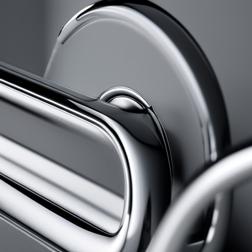 of a gleaming chrome tap with a switch to control the flow of water in a washing machine