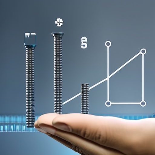 Holding a virtual coin with a drop of water, representing a faucet loyalty reward, hovering above a bar graph that illustrates a successful loyalty strategy