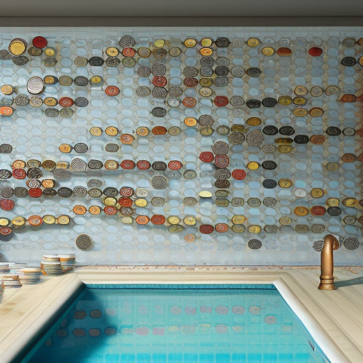 Stration of coins overflowing from a faucet into a pool with a colorful list of faucets on the side