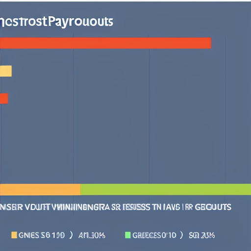 Ful, stacked bar chart with a golden arrow pointing up, showing an increase in Faucetpay payouts