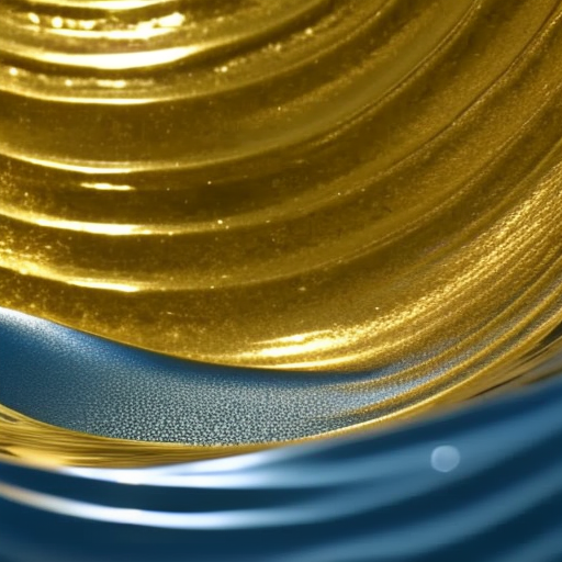 Reaching out and grasping a gold coin suspended above a stylized wave of ripples