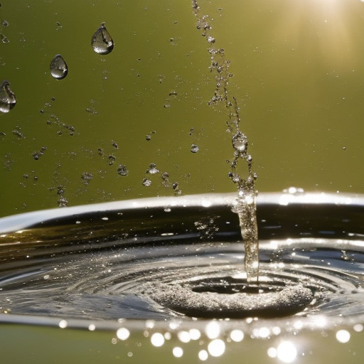 T, close-up image of a dripping faucet with a stream of water droplets forming a puddle in the foreground