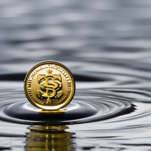 of rippling water droplets with a single coin at the top, symbolizing quick access to cash
