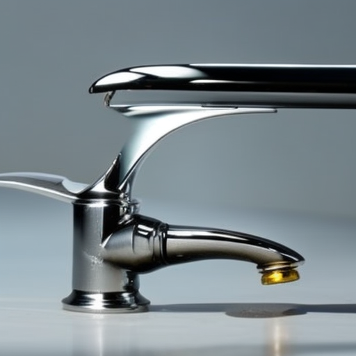 -up of a shiny, silver, metal faucet with a padlock surrounding the handle to show security and trustworthiness