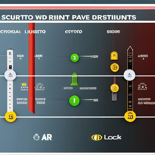 with three distinct bars representing secure, crypto, and distribution taps, each bar with a lock icon on top