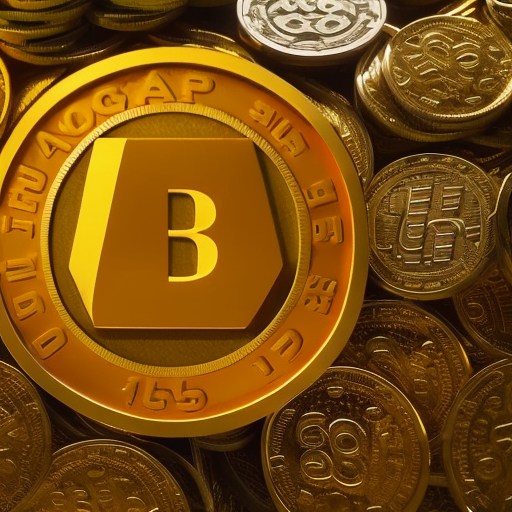 T orange dogecoin logo, with a padlock in front of it, surrounded by a circle of coins
