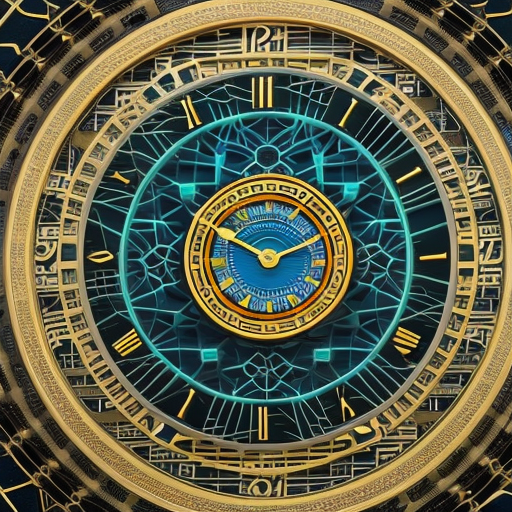 Ract clock face, with a puzzle-piece-like pattern radiating outward, emphasizing the importance of time and the complexity of the crypto faucet approach
