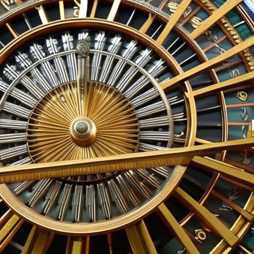 Of coins cascading onto a wheel of fortune, its spokes spinning in anticipation of the next reward