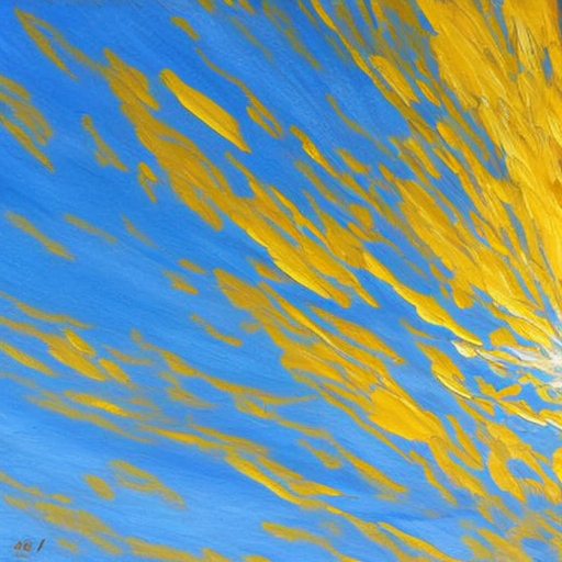 Ful, abstract painting with a sliver of a hand reaching out to grasp a bright yellow coin emanating light