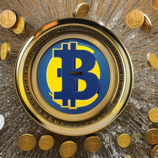 Ful graphic of a hand holding a bitcoin, with a shower of coins raining down from it, and a clock in the background counting down