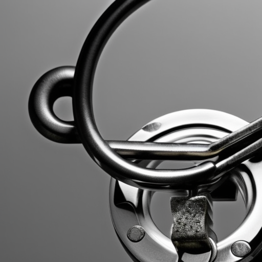 -up of a faucet handle being tightly held in place by a padlock and chain