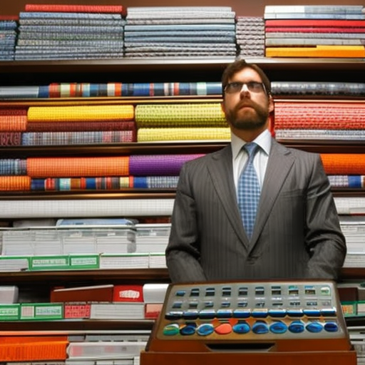 N with a full wallet of coins, surrounded by colorful stacks of coins, with a calculator in hand and a look of determination