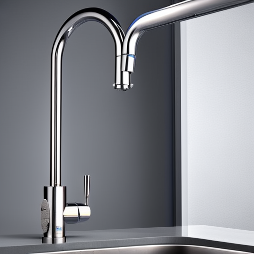 E of a 3D multi-level faucet with a complex network of pipes, valves, and gauges