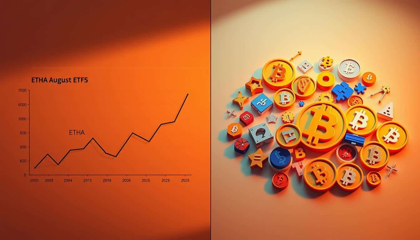 blackrock etha inflows vs btc etfs august 2025